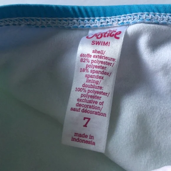 Justice Bikini with Peace Love Happy & Polka Dots Size 7 - Picture 10 of 10